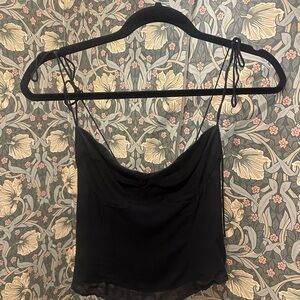 Reformation Black Sleeveless Crop Camisole